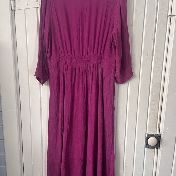 NWT J. Jill Smocked-Details Tiered Dress SZ Large Petite, Plum - Picture 7 of 8